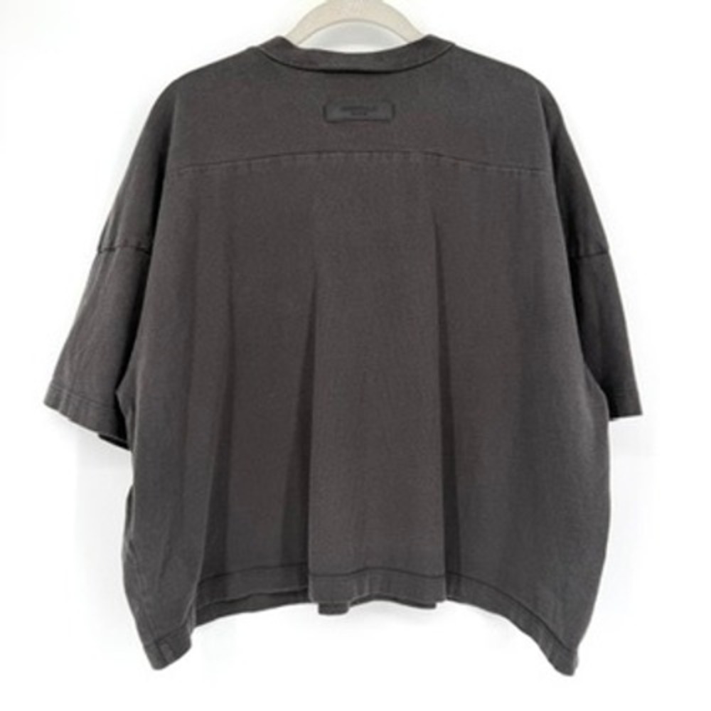 Fear of God Essentials 77 Football Tee Washed Charcoal Grey Cropped Size M - Picture 6 of 13